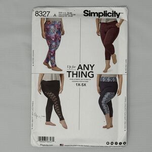 Simplicity Pattern 8327 Size 1X 5X Sewing Leggings Activewear Stretch Work Out